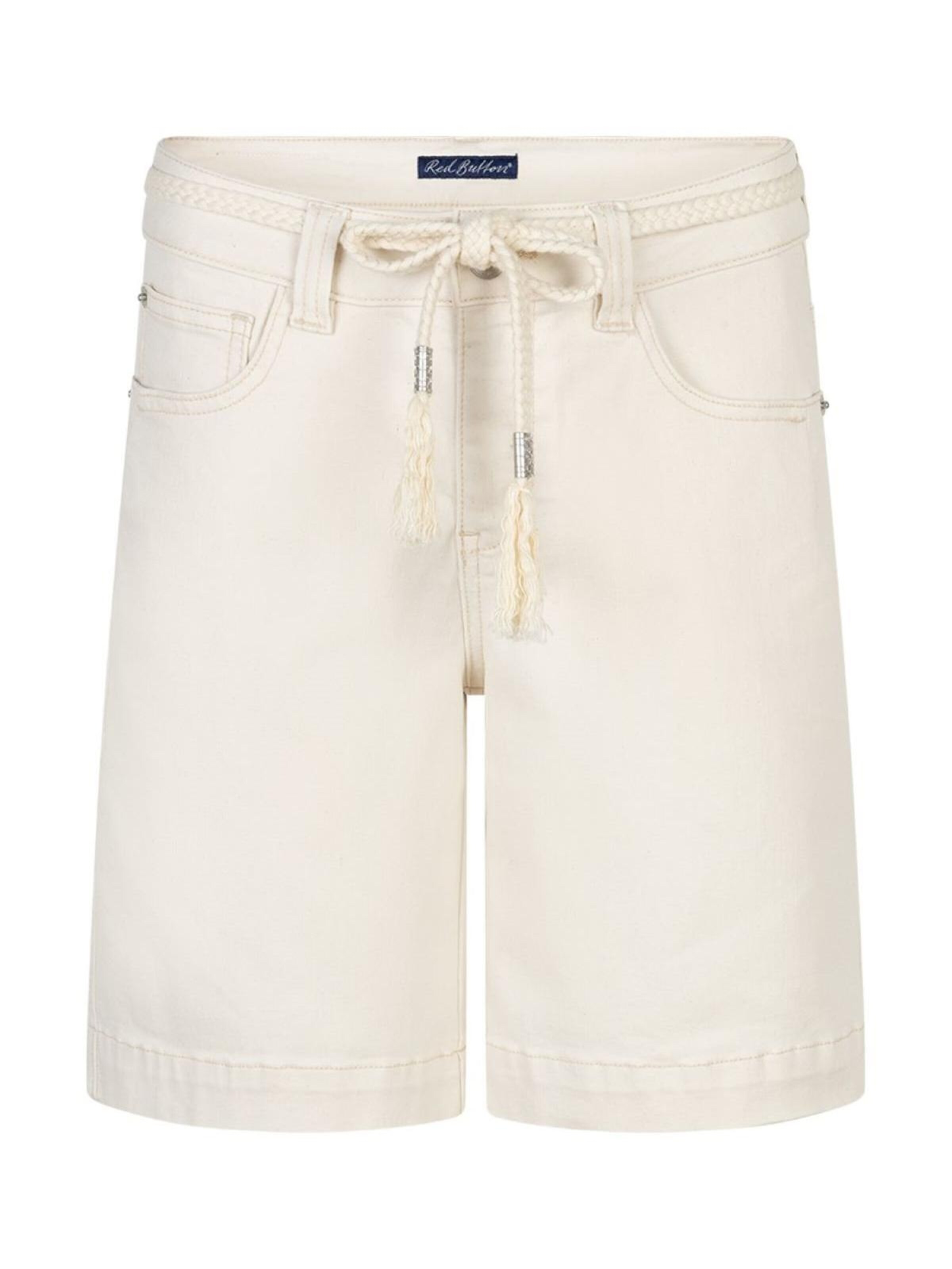 Red Button Regular Broek 'Red Button Colette short ecru' in Beige: voorkant