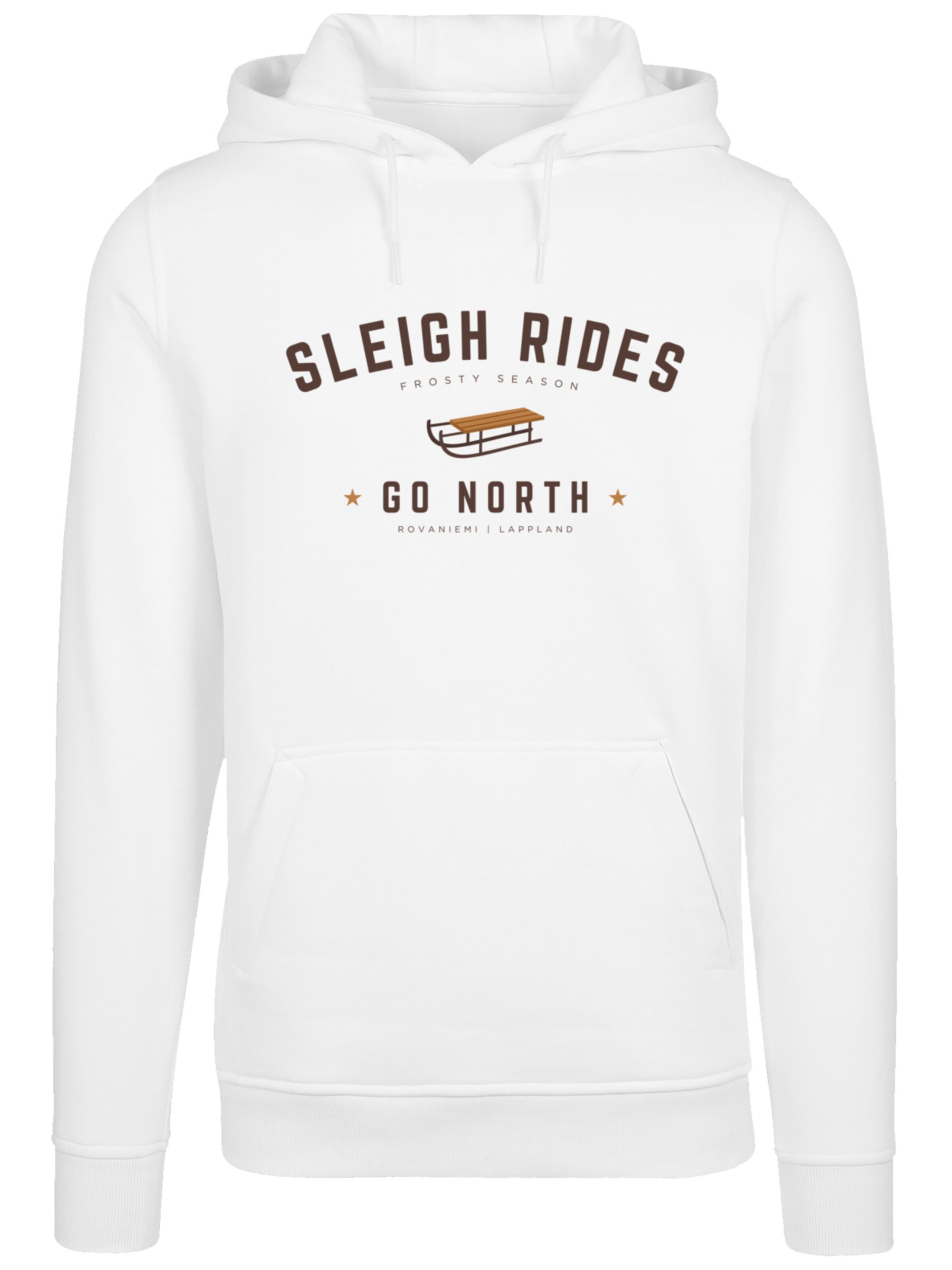 F4NT4STIC Sweatshirt 'Winter Schlitten Christmas' in Wit: voorkant