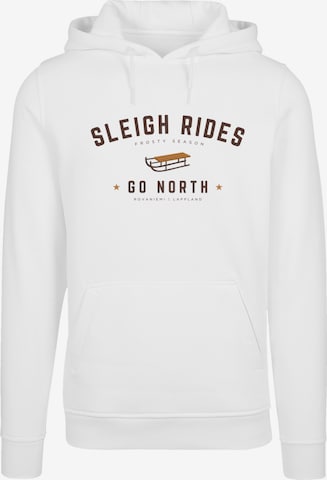 Sweat-shirt 'Winter Schlitten Christmas' F4NT4STIC en blanc : devant