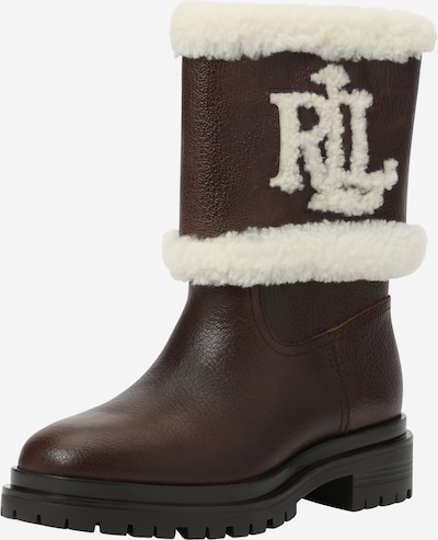 Lauren Ralph Lauren Boot 'CARTER' in Dark brown / Wool white, Item view