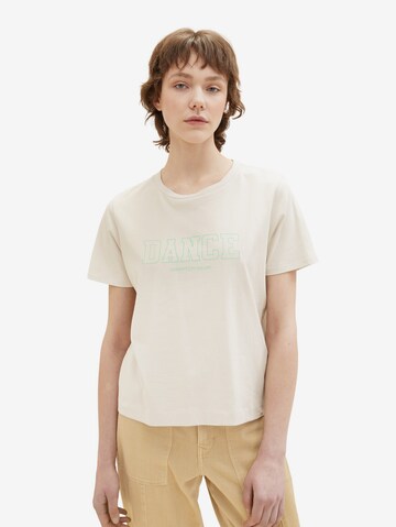 T-shirt TOM TAILOR DENIM en beige : devant