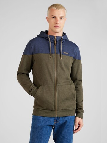 Ragwear Zip-Up Hoodie 'Tomie' in Green: front