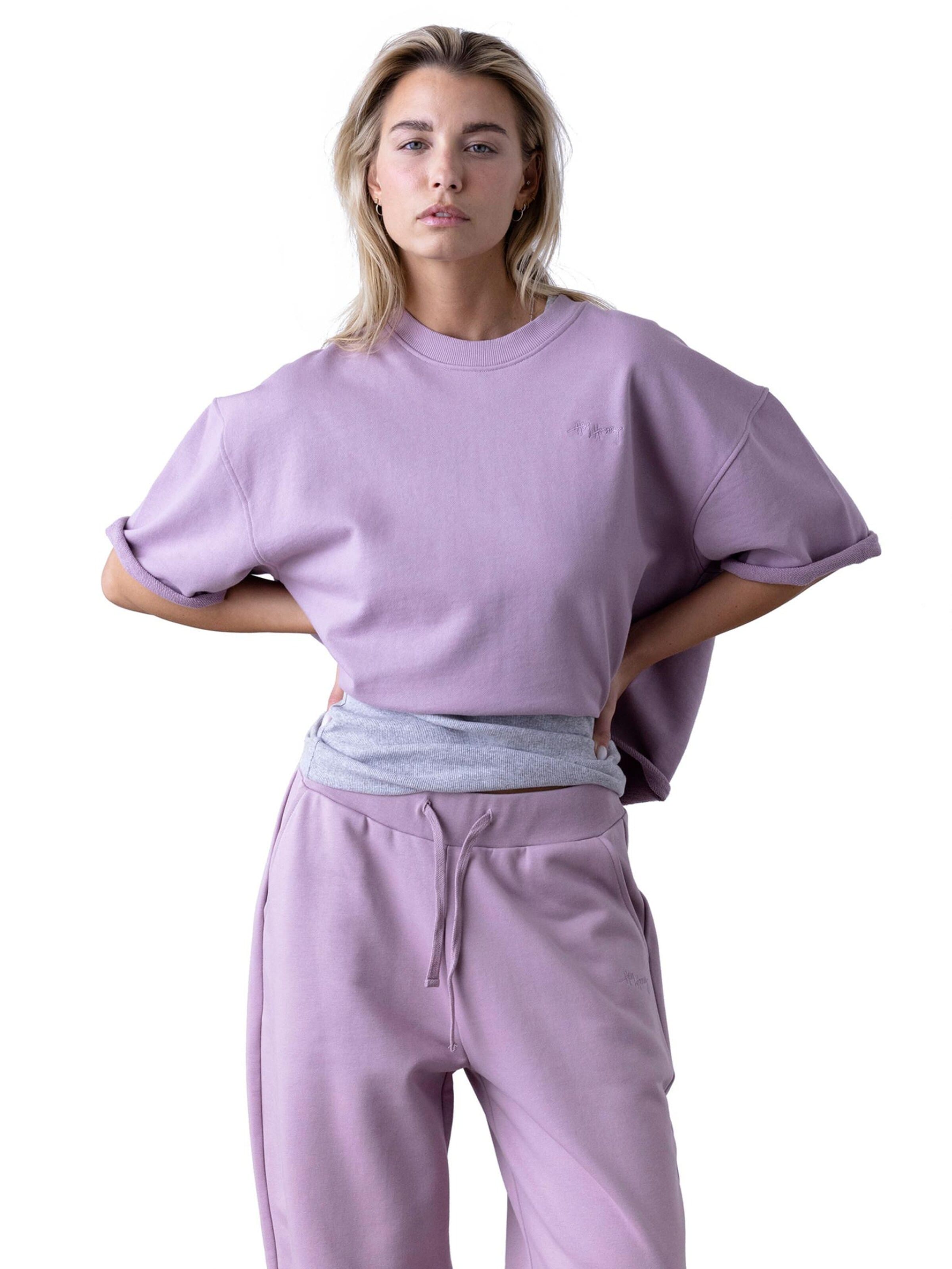 Hey Honey Regular Sportbroek 'Cuff Sweat Pants' in Lila
