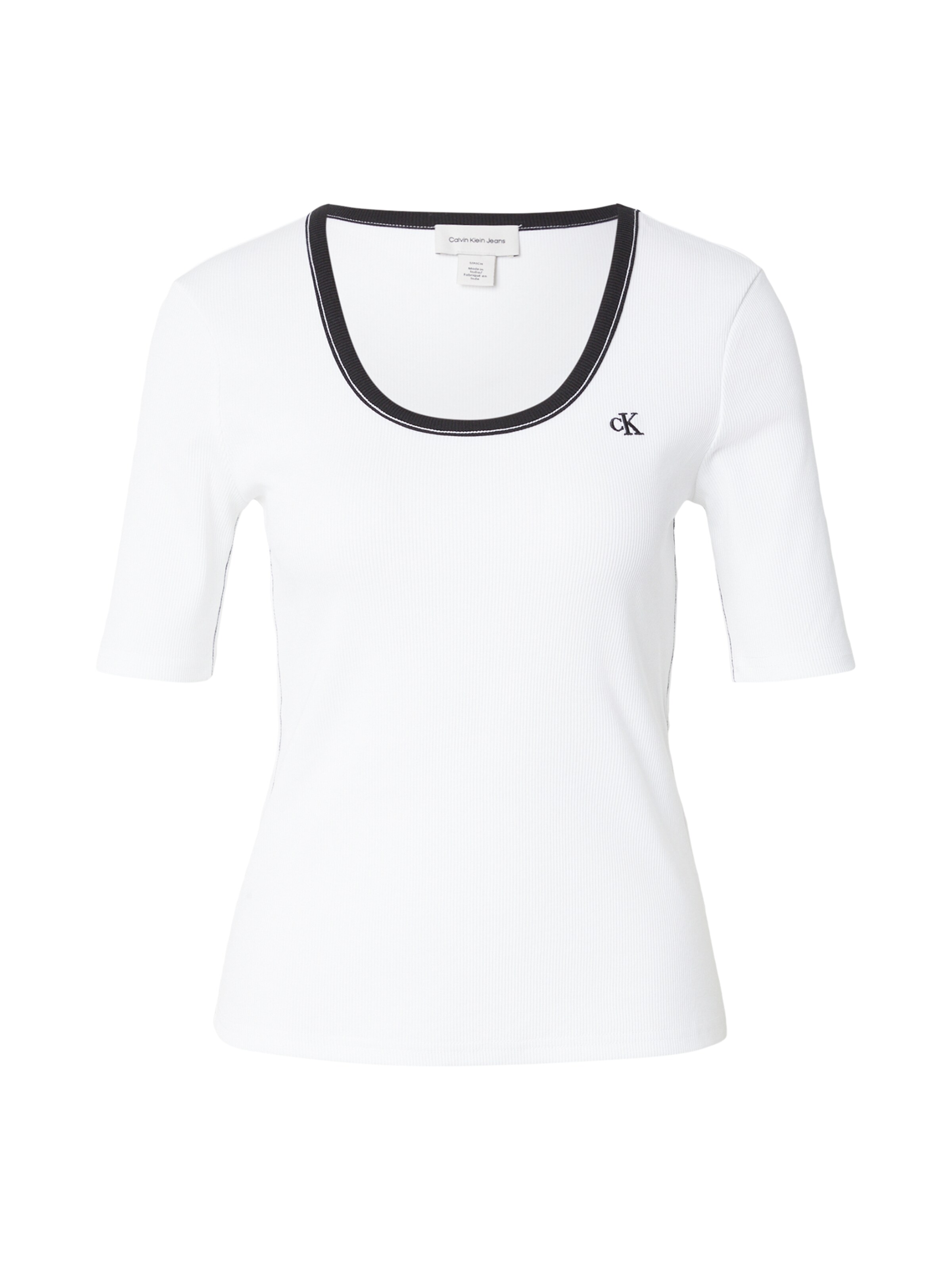 Tricou Calvin Klein Jeans pe alb, Vizualizare produs