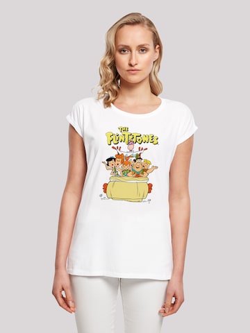 T-shirt 'Die Familie Feuerstein The Ride' F4NT4STIC en blanc : devant