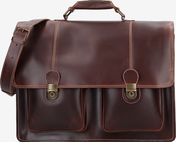 Buckle & Seam Document Bag 'Nevada' in Brown: front