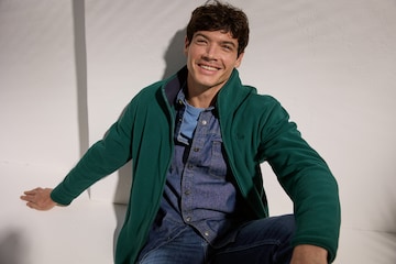 Man's World Fleece Jacket in Green: front