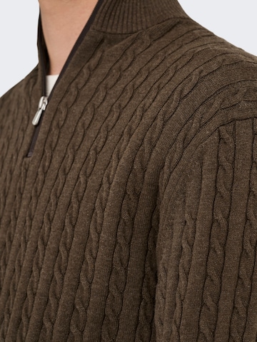Only & Sons Pullover 'ONSLoui' i brun