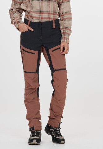 Whistler Regular Workout Pants 'Kodiak' in Brown: front