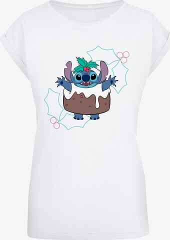 ABSOLUTE CULT Shirt 'Lilo And Stitch - Pudding Holly' in White: front