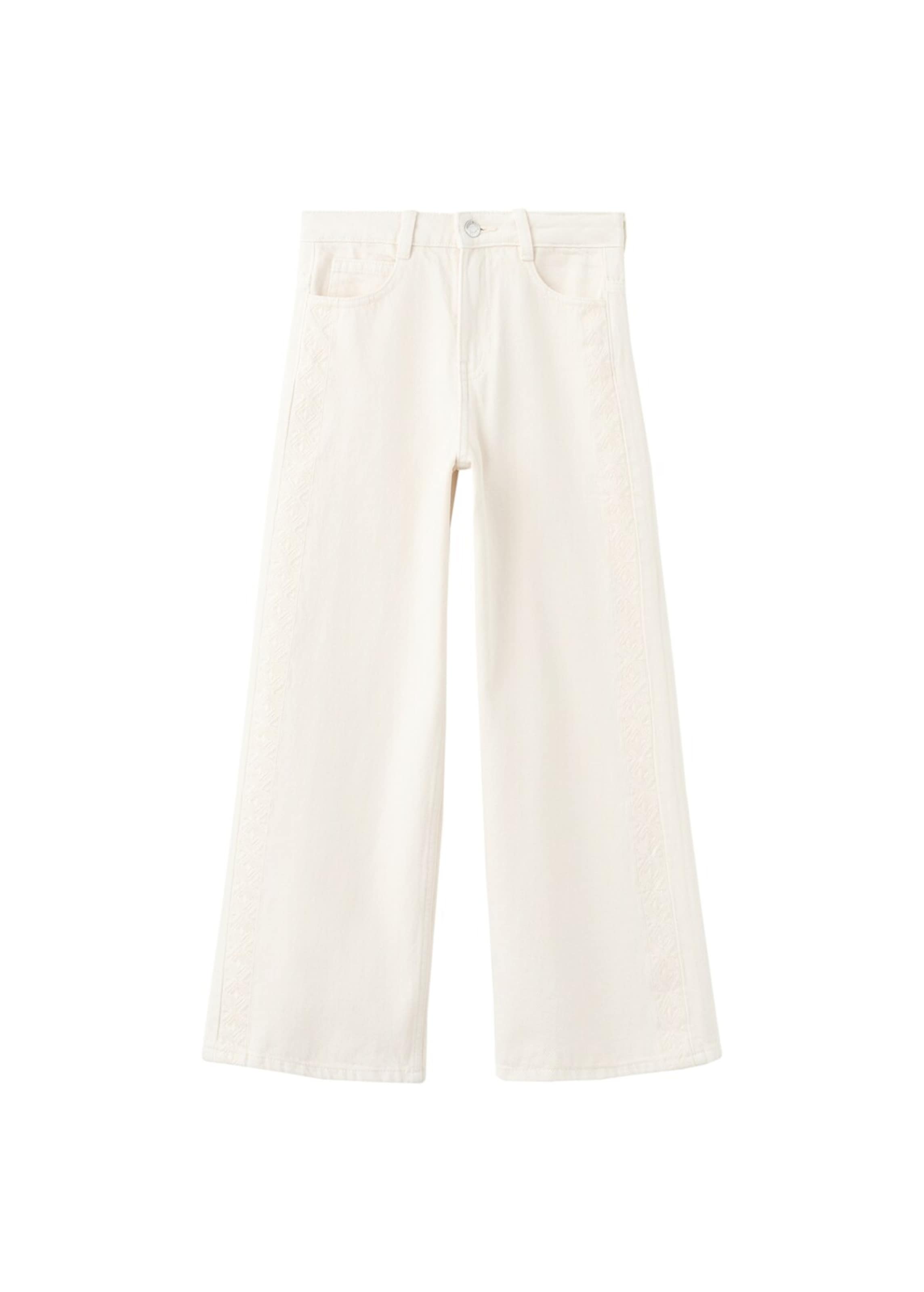 MANGO KIDS Wide leg Jeans 'Wideb' in Beige: front