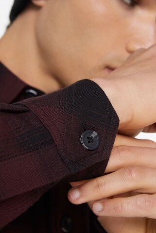 Harlem Soul Regular fit Button Up Shirt 'GEORGE' in Red