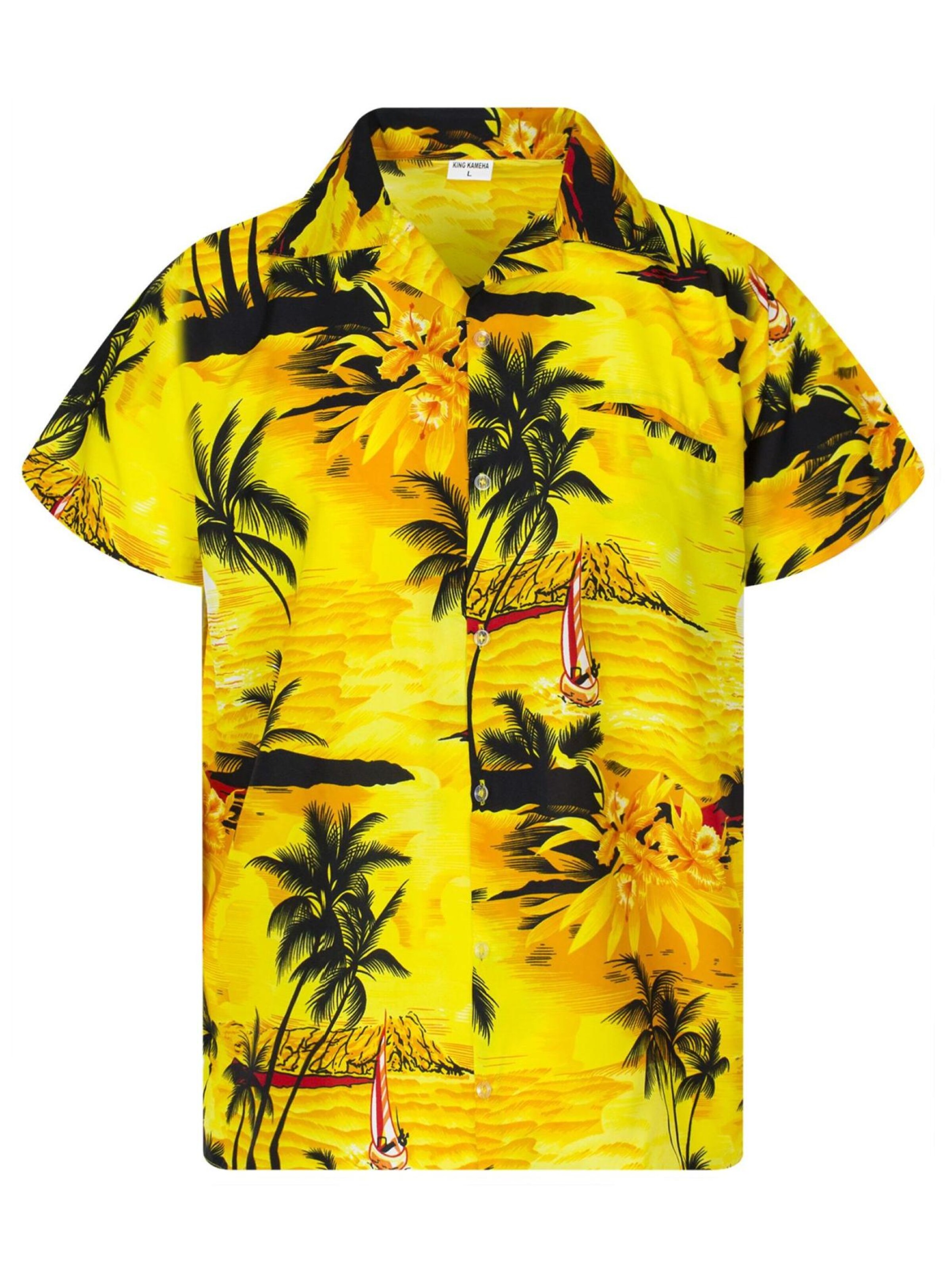 Maglietta 'Surf' di King Kameha in giallo: frontale