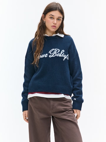 Pull&Bear Pulóver 'PACIFIC' - kék: elől