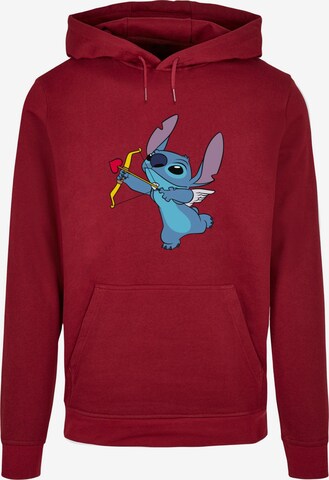 ABSOLUTE CULT Sweatshirt 'Stitch - Cupid Valentines' in Rood: voorkant