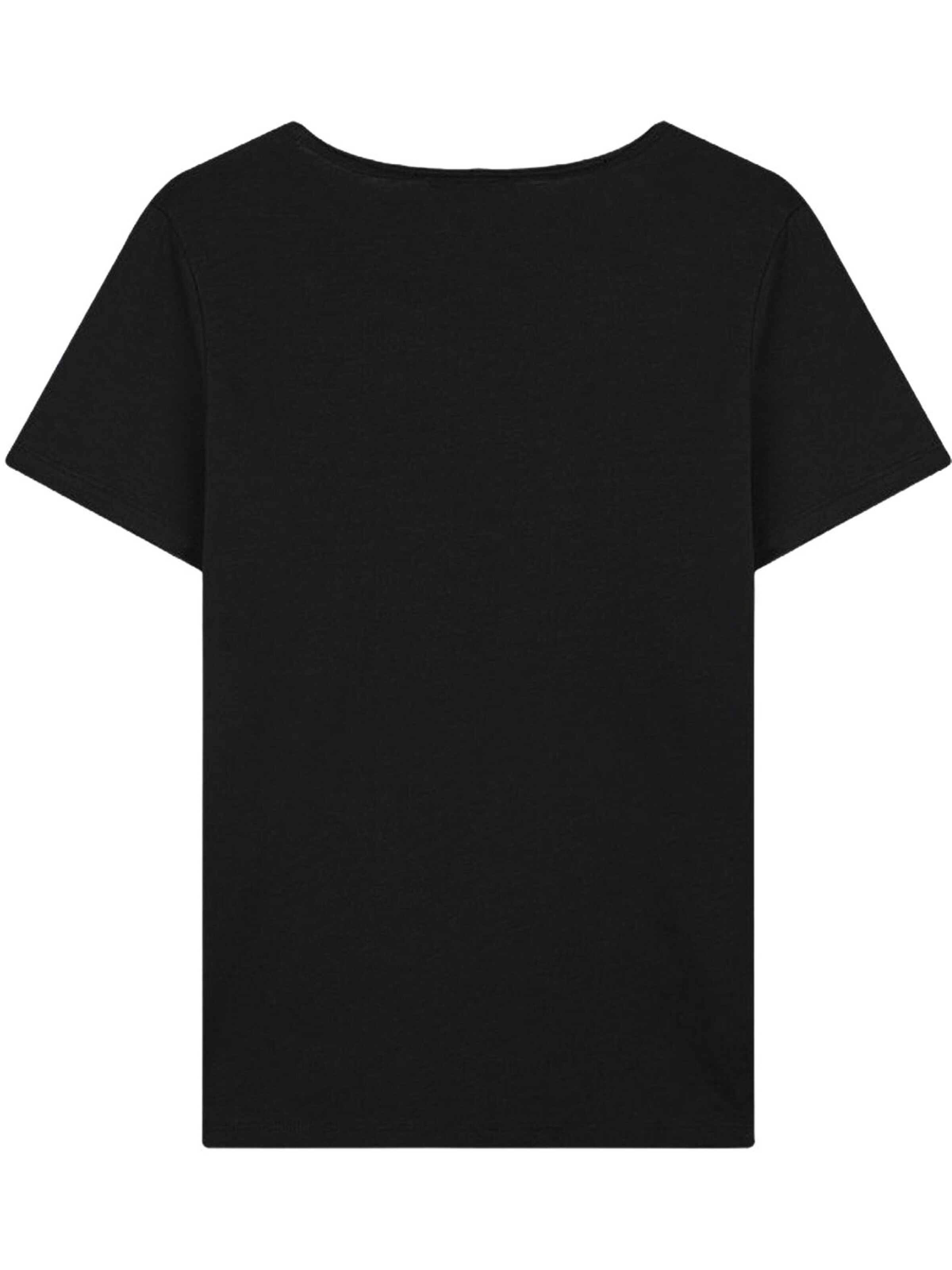 LTB Jeans Shirt 'LTB Jeans Damen-T-Shirt mit U-Ausschnitt' in Zwart: voorkant