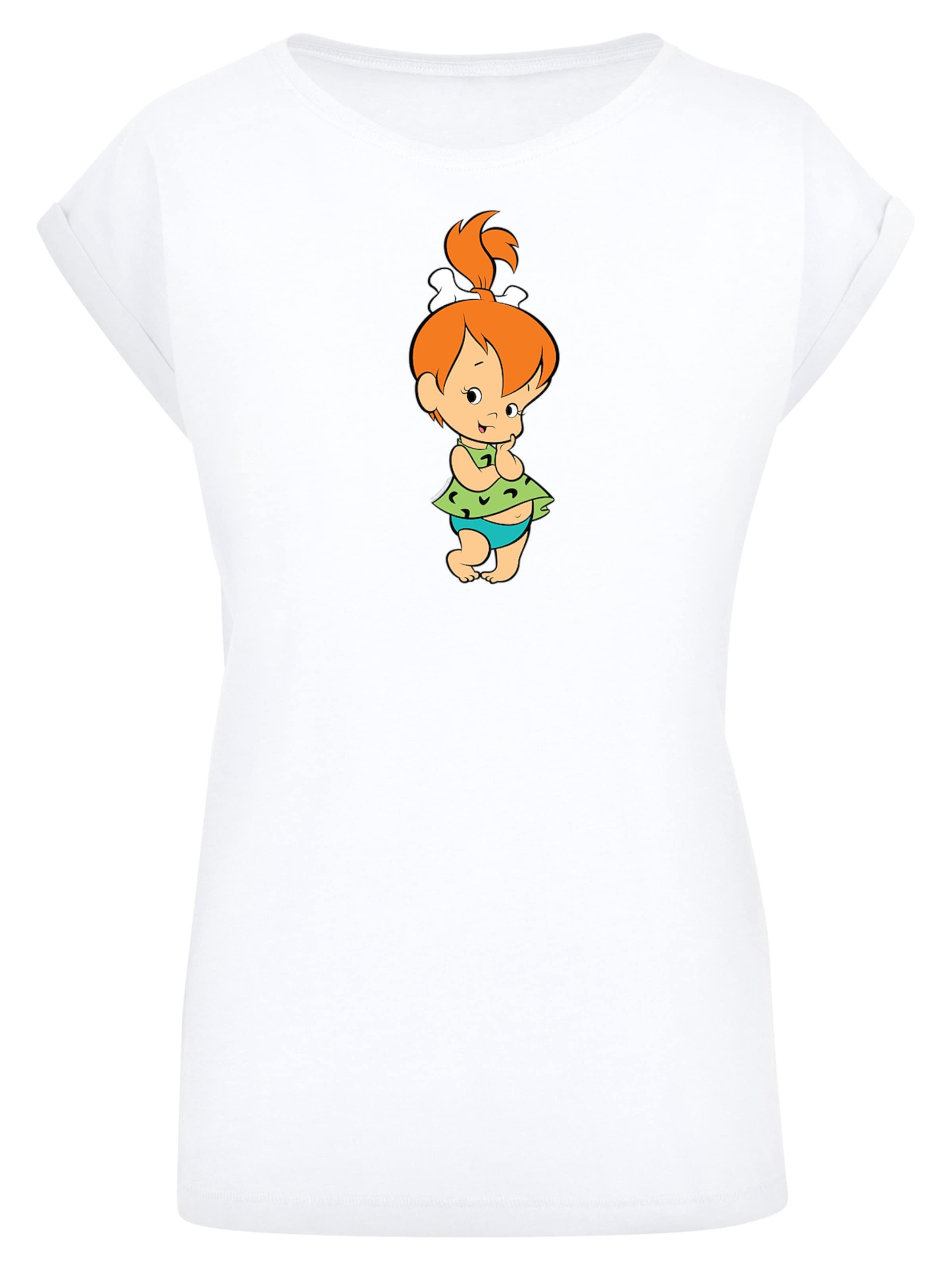 T-shirt 'Pebbles Flintstone' F4NT4STIC en blanc : devant