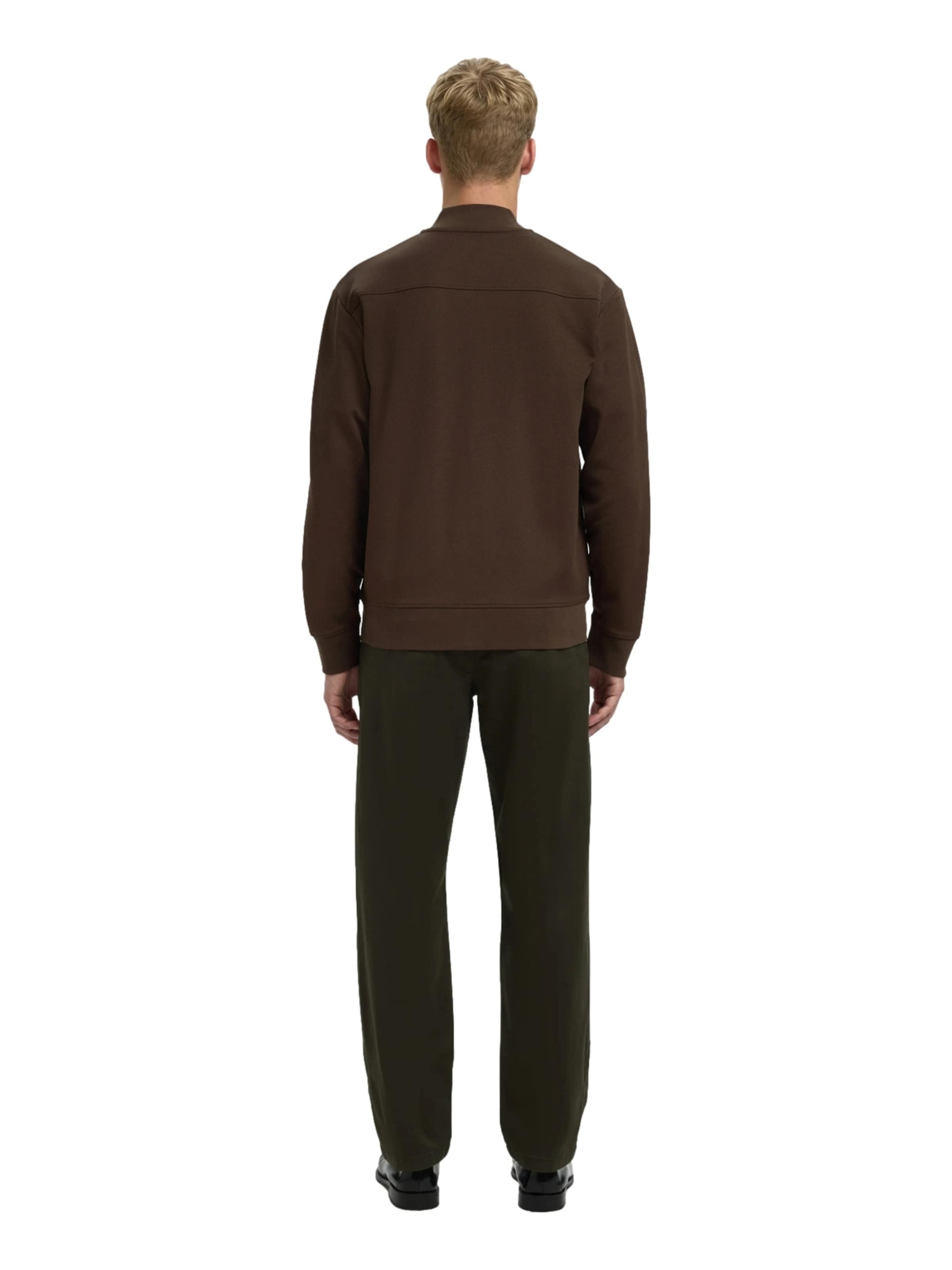 SELECTED Sweatjacka 'SLHMack' i brun