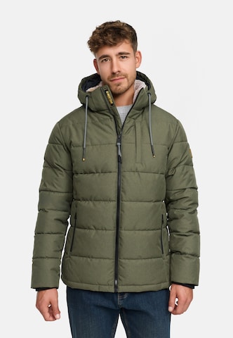 INDICODE JEANS Winterjas 'Hebero' in Groen: voorkant