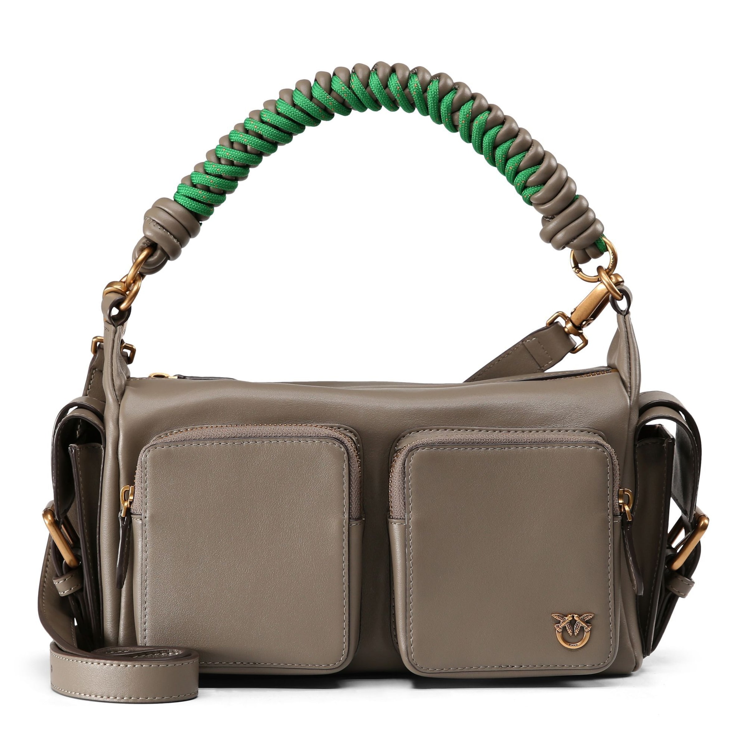 PINKO Schultertasche 'Cargo' in Grau: Vorderseite