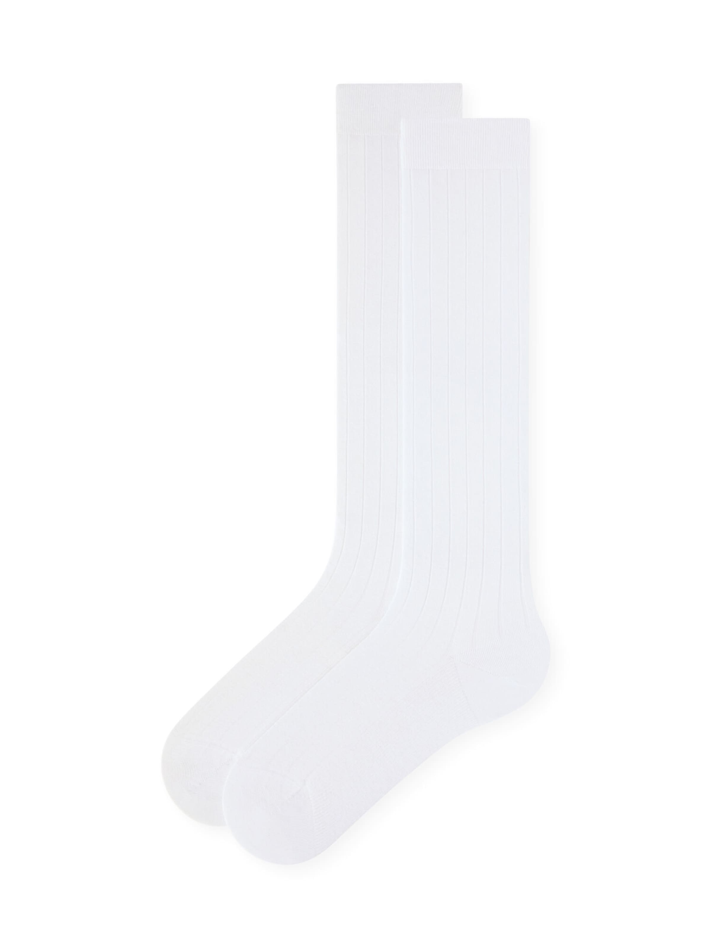 CALZEDONIA Knee High Socks in White: front