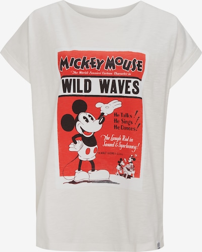 Maglietta 'Mickey Mouse Wild Waves' Recovered di colore écru / rosso / nero, Visualizzazione prodotti