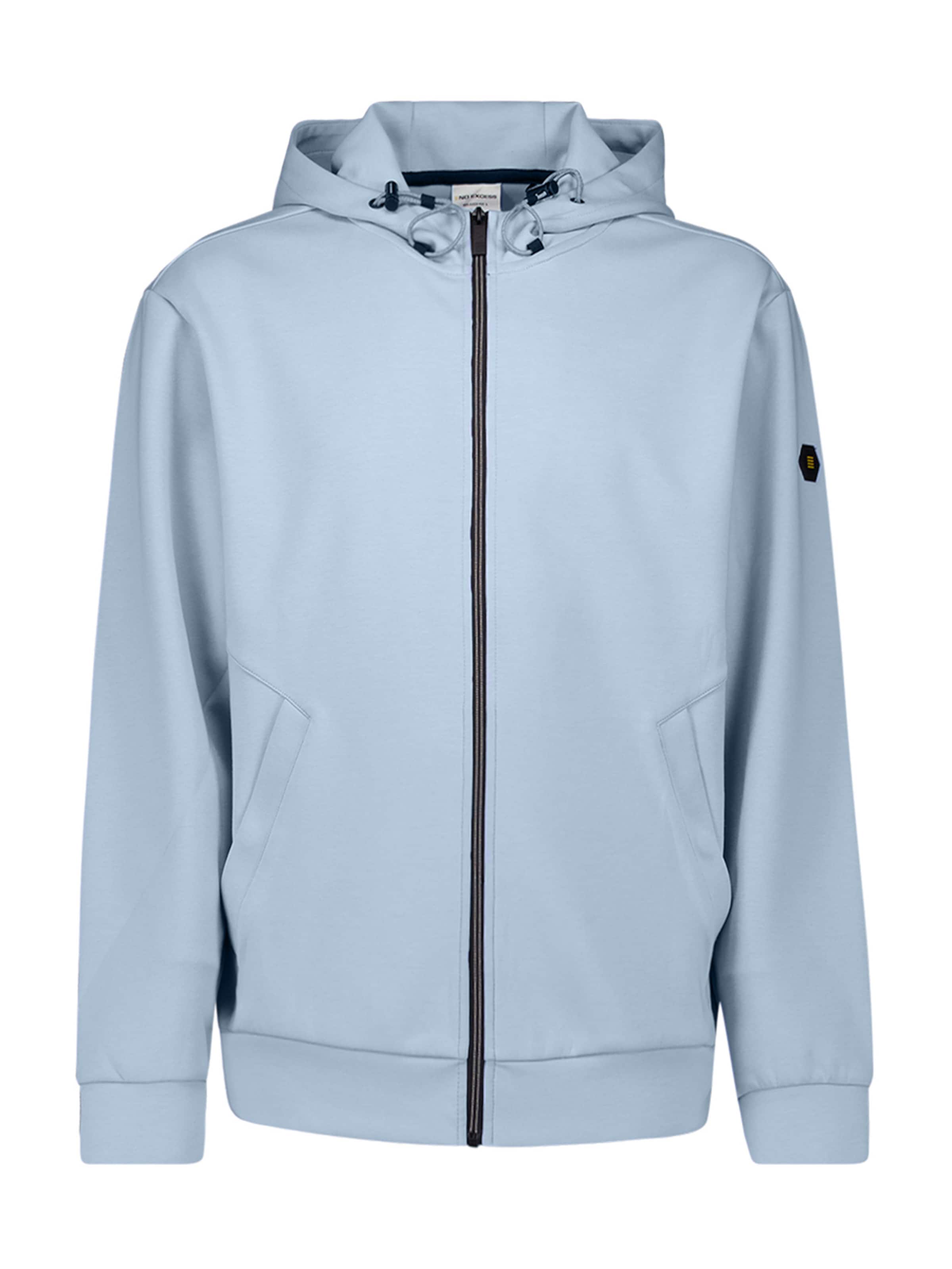 No Excess Zip-Up Hoodie in Blue: front