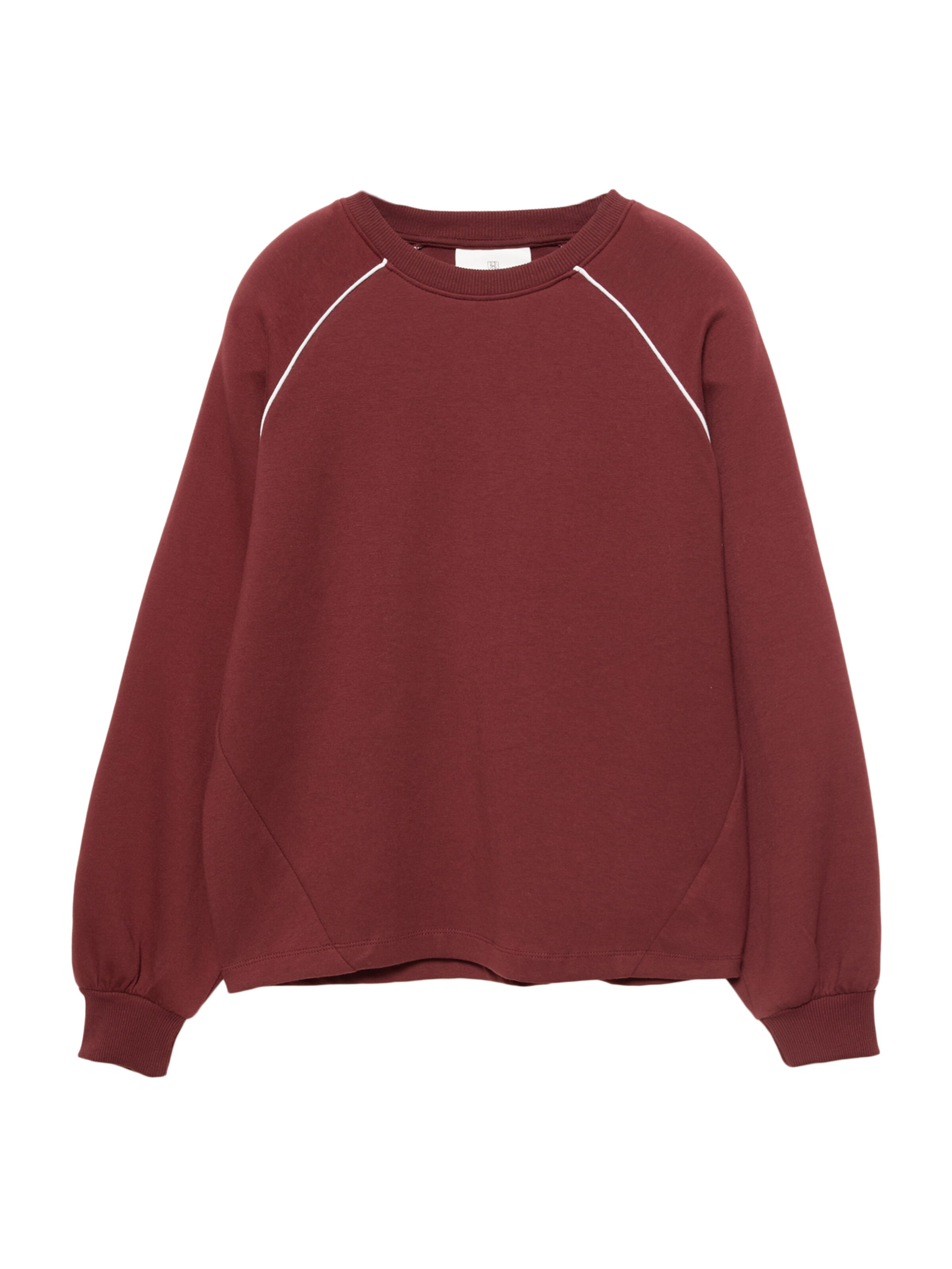 Pull&Bear Sweatshirt in merlot / weiß, Produktansicht