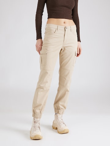 QS Tapered Cargo Pants in Brown: front