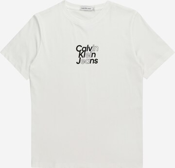 T-Shirt Calvin Klein Jeans en blanc : devant