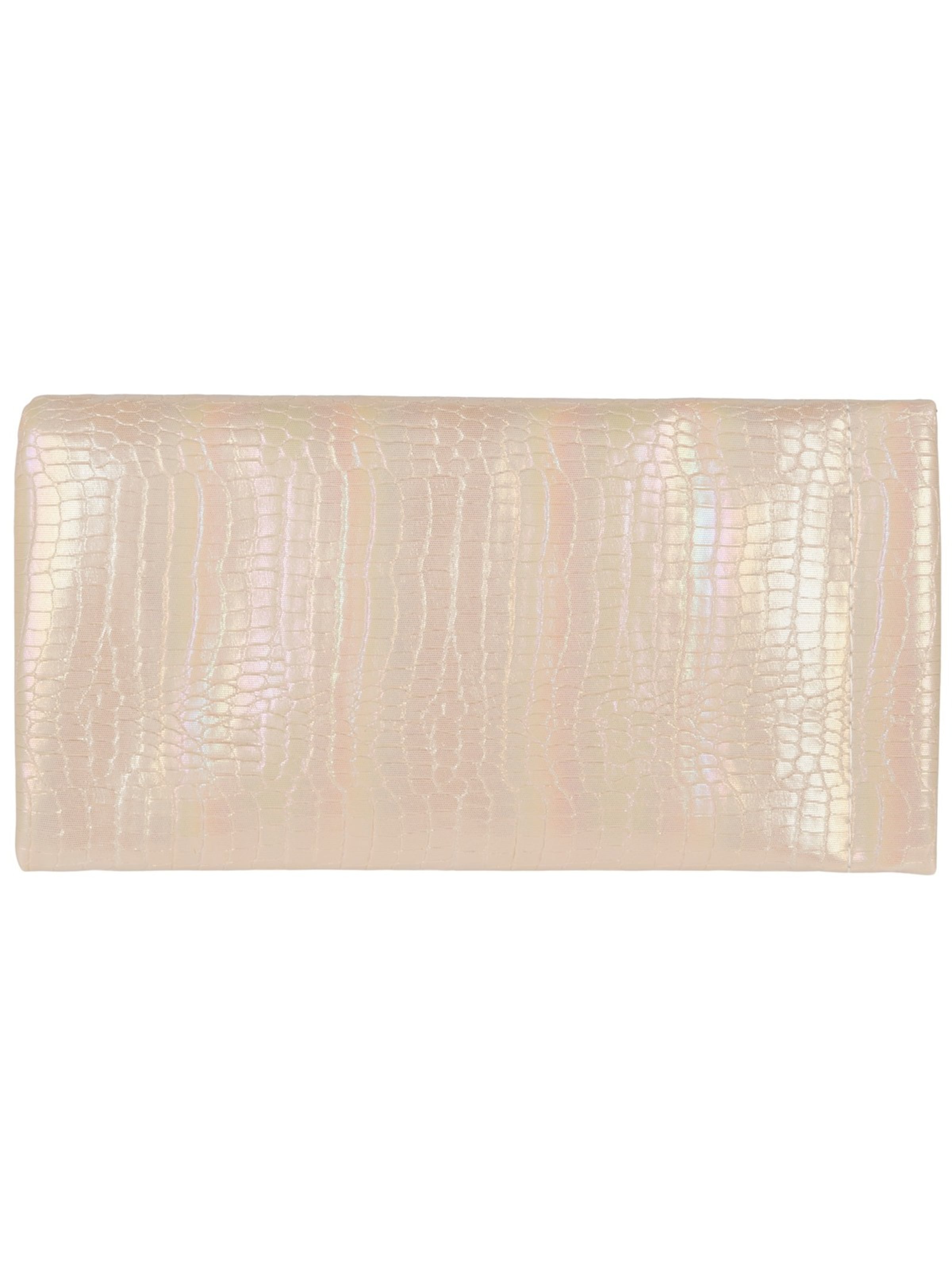 styleBREAKER Case 'Brillenetui Kroko Perlmutt mit Putztuch' in Beige