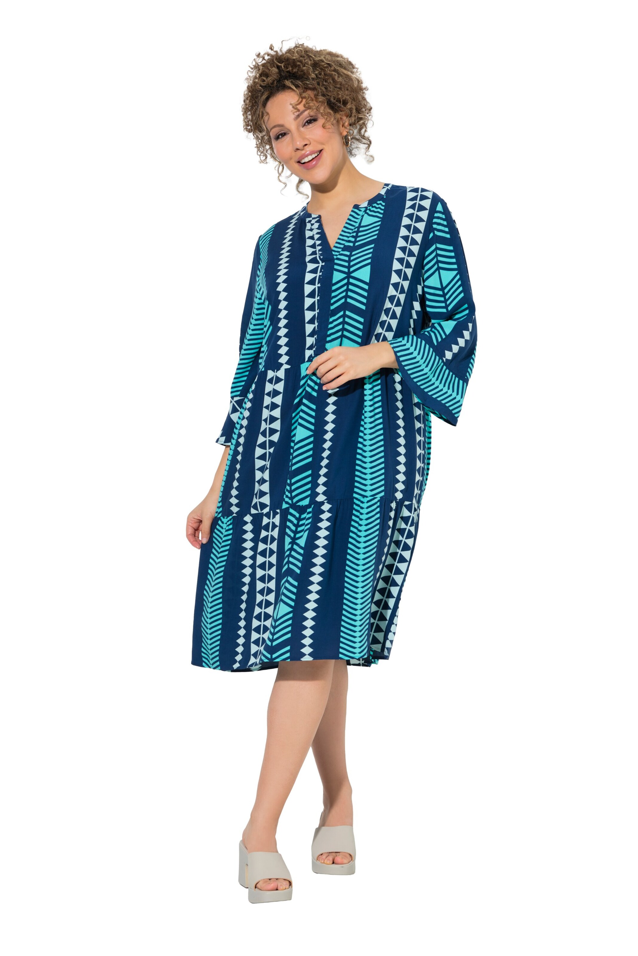 Ulla Popken Kleid in Blau: Vorderseite