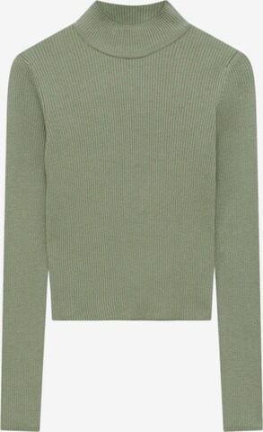 Pull&Bear Sweter w kolorze zielony: przód