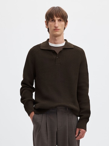SELECTED Regular fit Trui in Bruin: voorkant