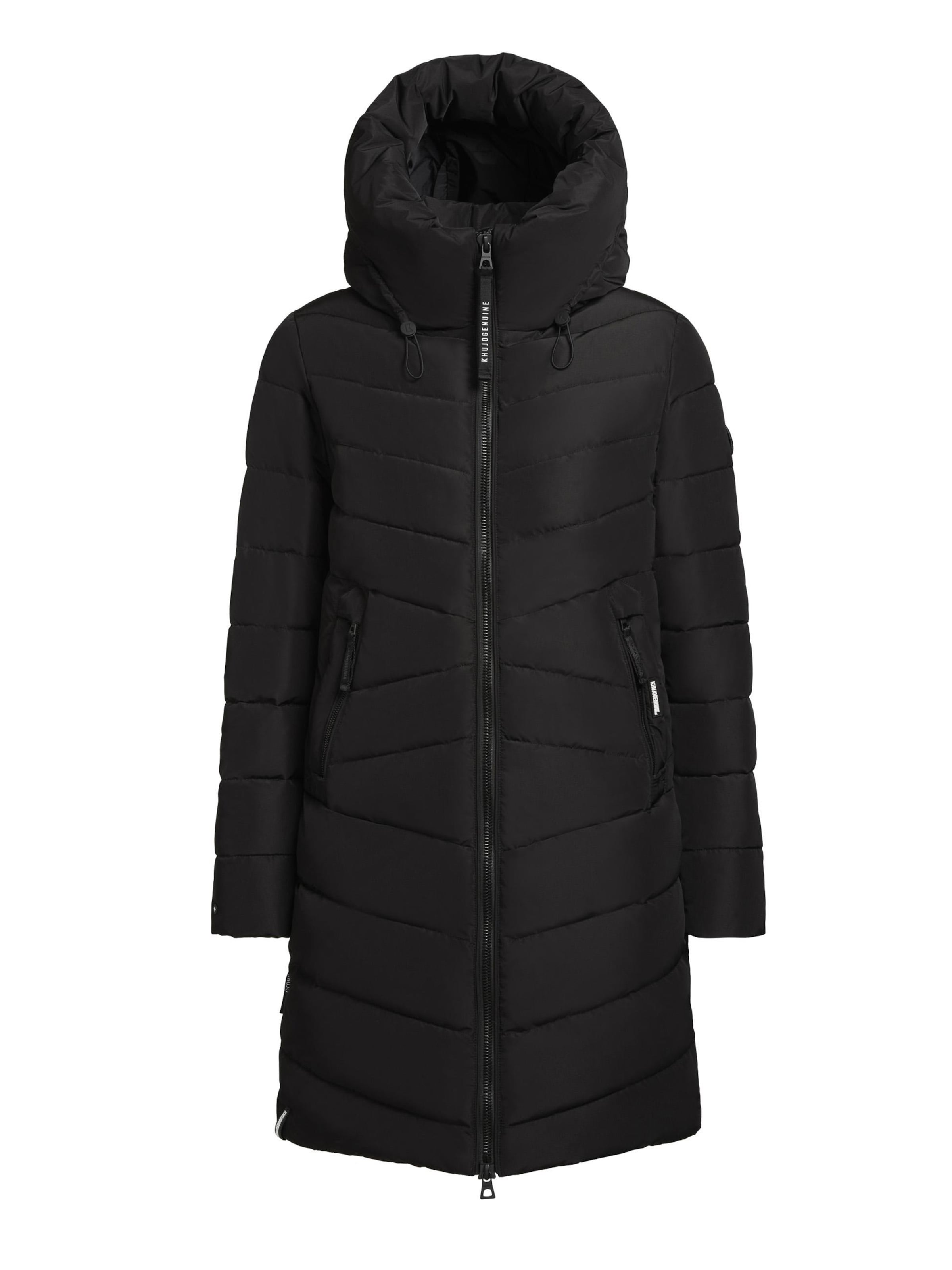 khujo Wintermantel 'Pluz' in Zwart: voorkant