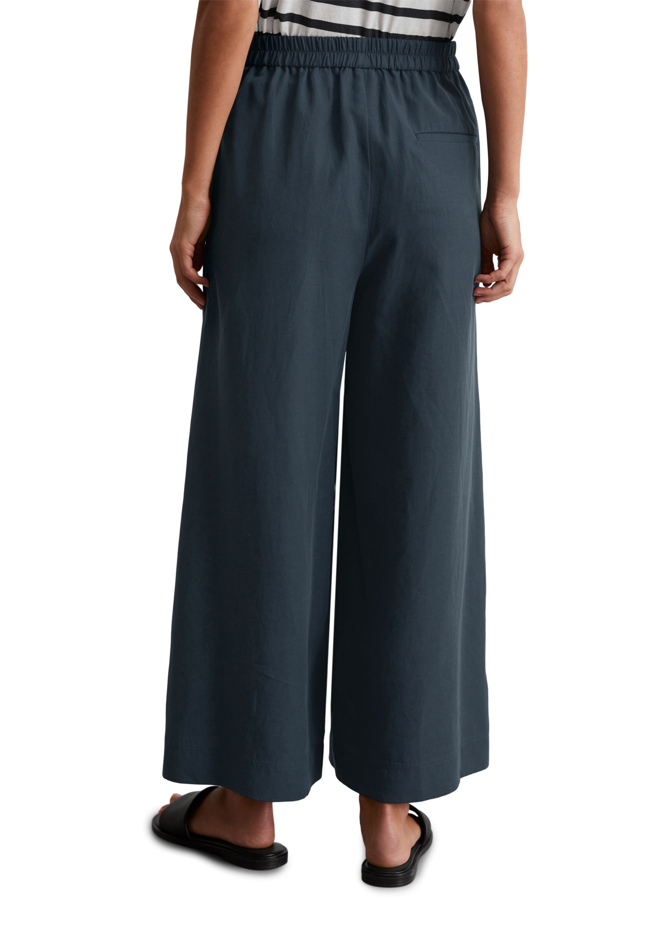 Marc O'Polo Wide leg Broek in Blauw