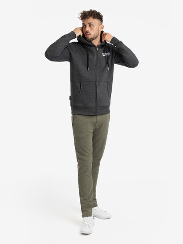 SPITZBUB Zip-Up Hoodie 'Uwe' in Grey