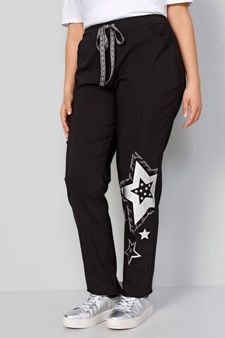 Loosefit Pantalon MIAMODA en noir : devant