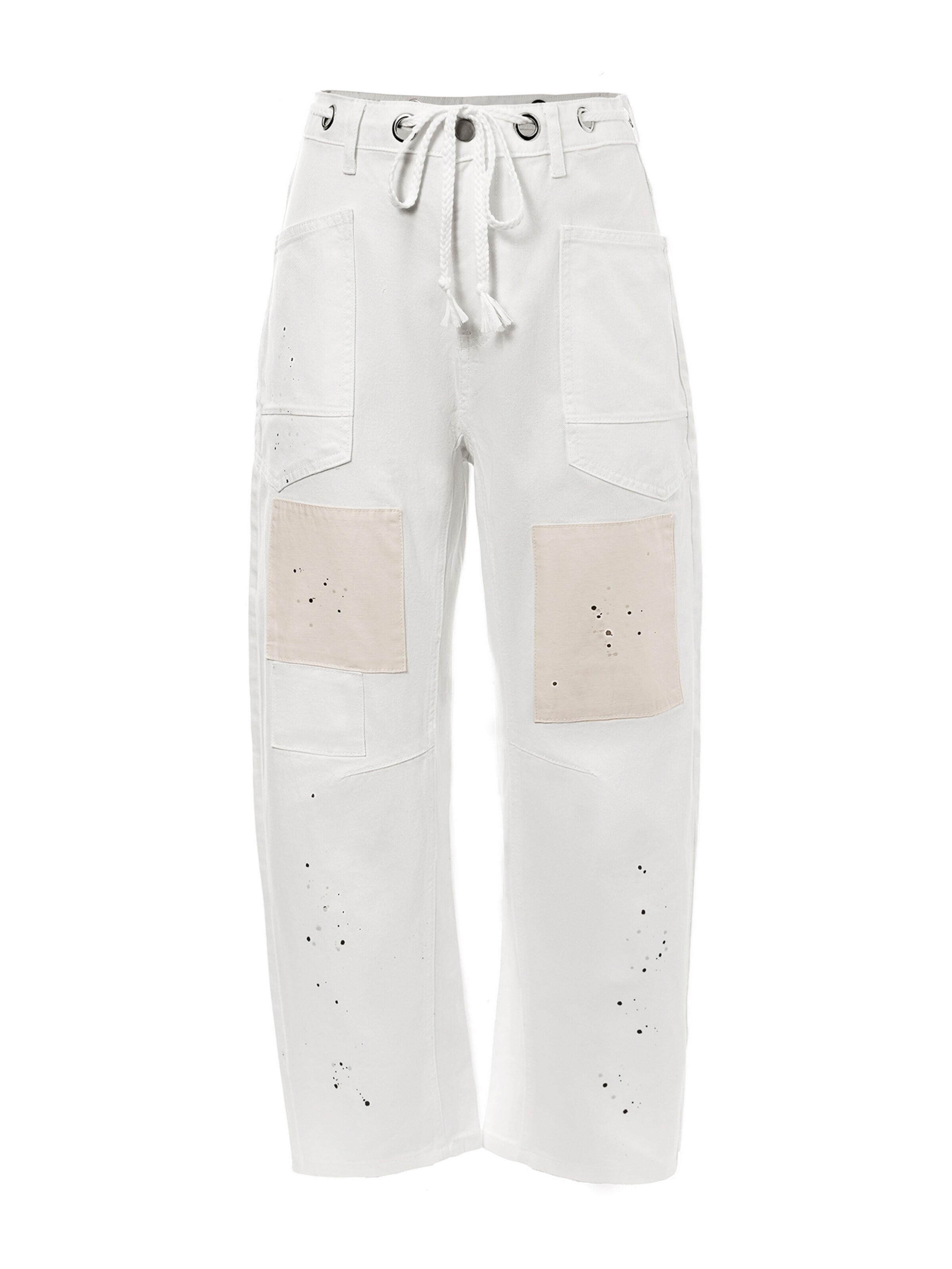 Imily Bela Vrečasti Kavbojke | bela barva: sprednja stran