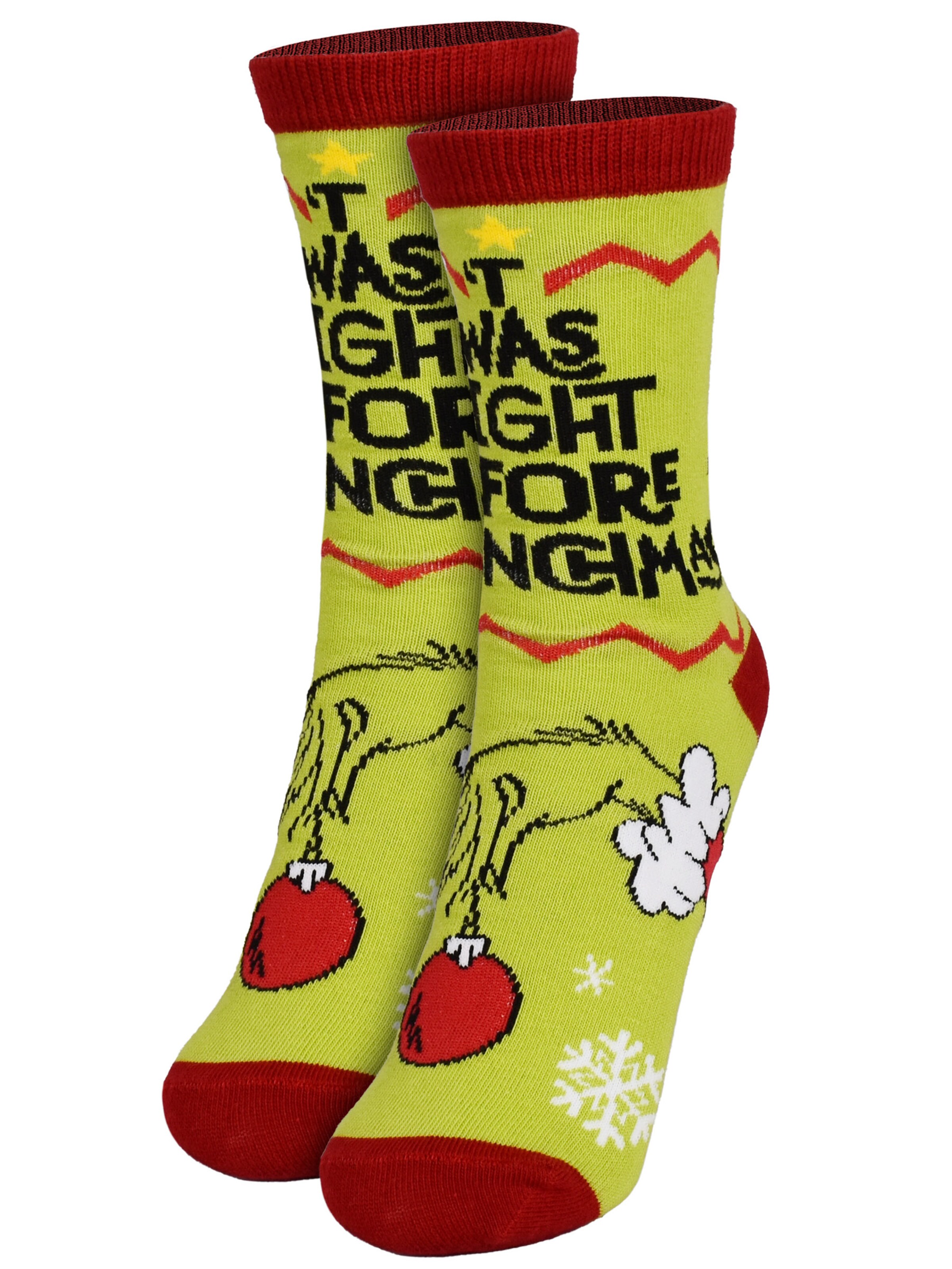 The Grinch Socks 'Twas the night before Grinchmas' in Green: front