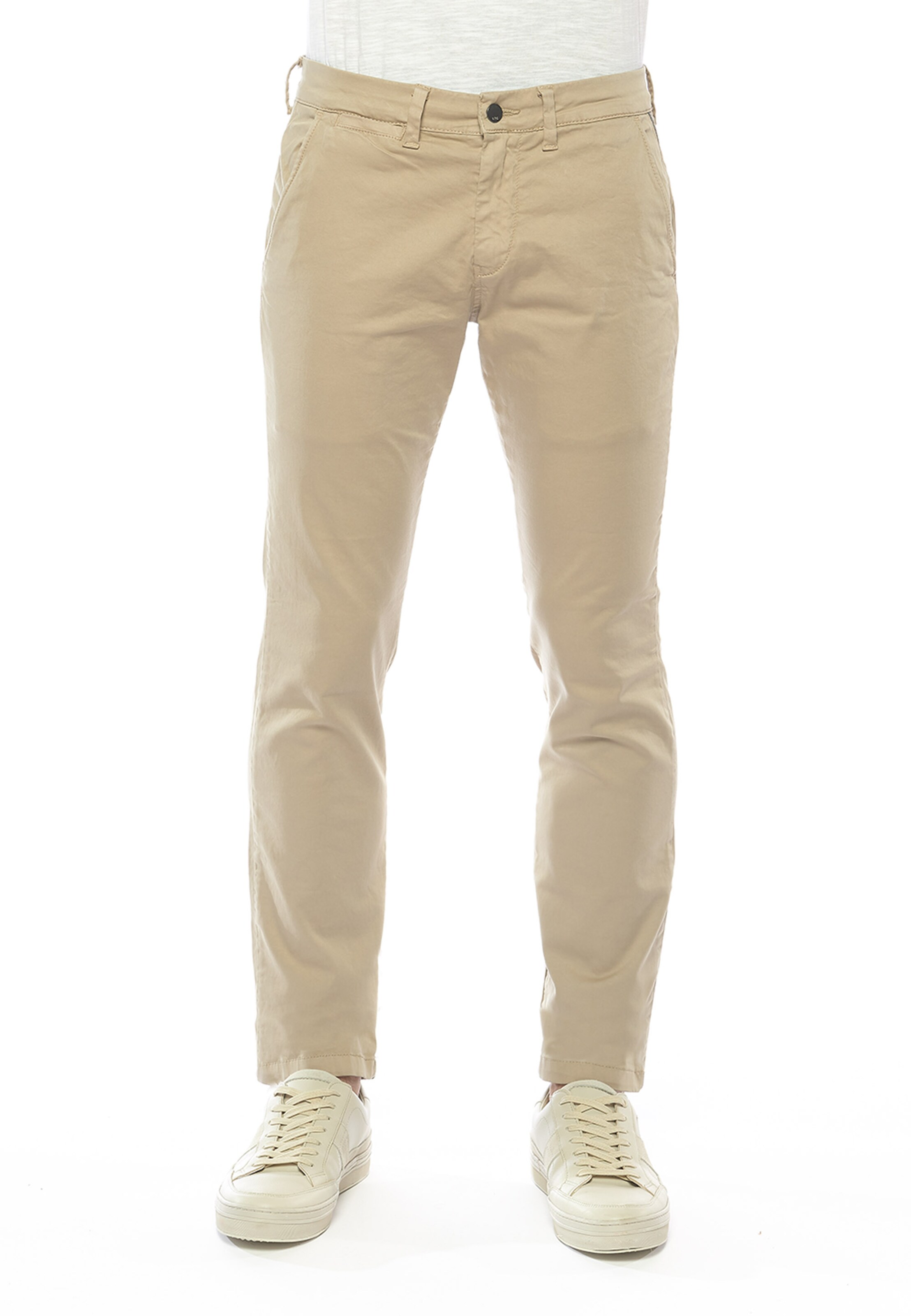 Coupe slim Pantalon chino 'JAS3' Le Temps Des Cerises en beige : devant