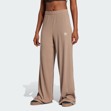 Wide Leg Pantalon 'Essentials' ADIDAS ORIGINALS en marron : devant