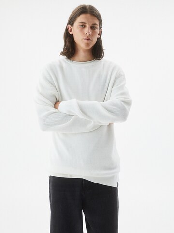 Pull-over Pull&Bear en blanc : devant