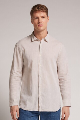 IUMAN Intimissimi Uomo Regular fit Button Up Shirt in Beige: front