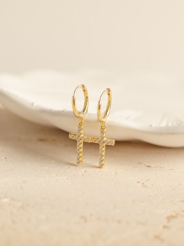 Hey Happiness Ohrringe 'Kreuz' in Gold