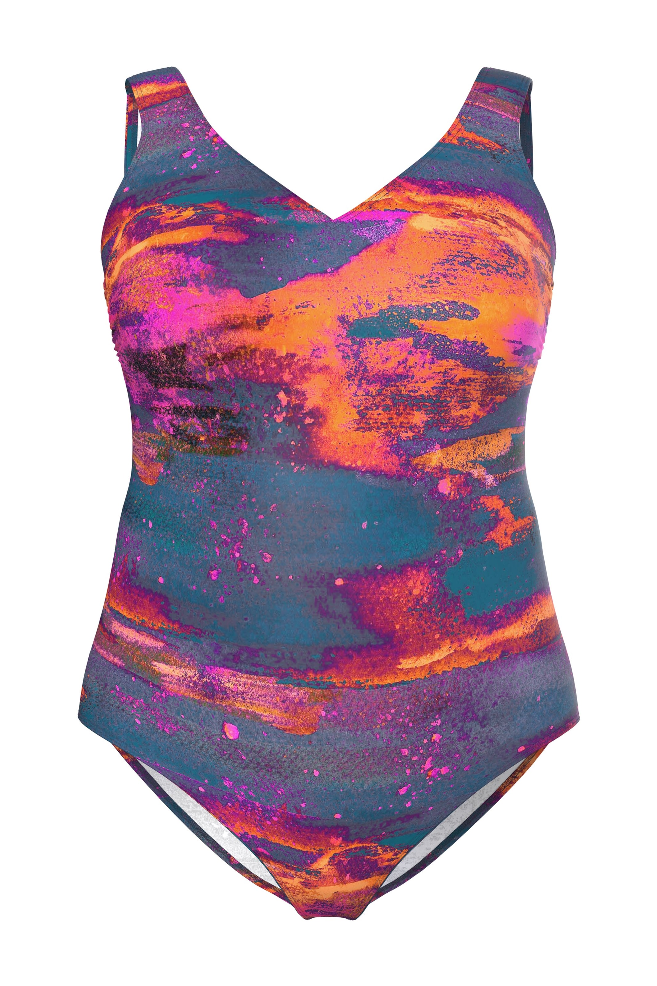 Ulla Popken Minimizer Badpak in Gemengde kleuren: voorkant