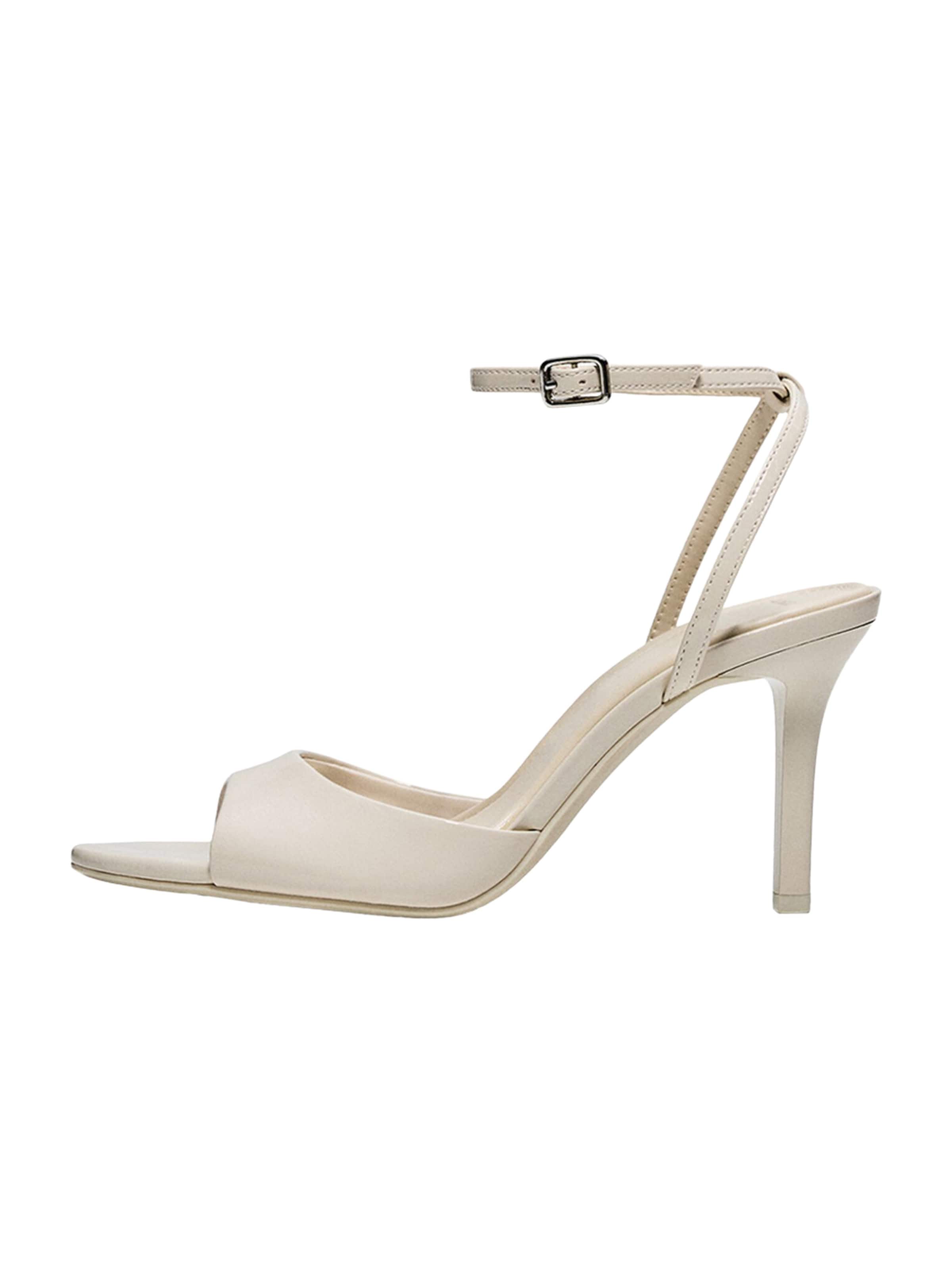 Bershka Sandali s paščki | bela barva