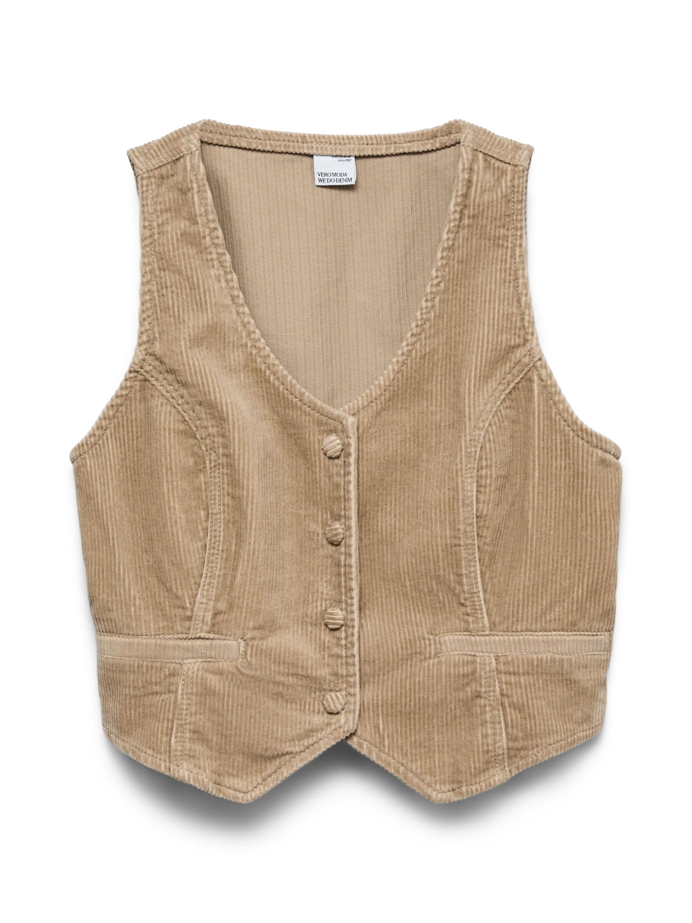 Gilet 'VMSHELLY' VERO MODA en beige : devant