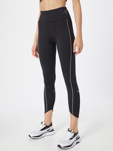 PUMA Skinny Workout Pants in Black: front