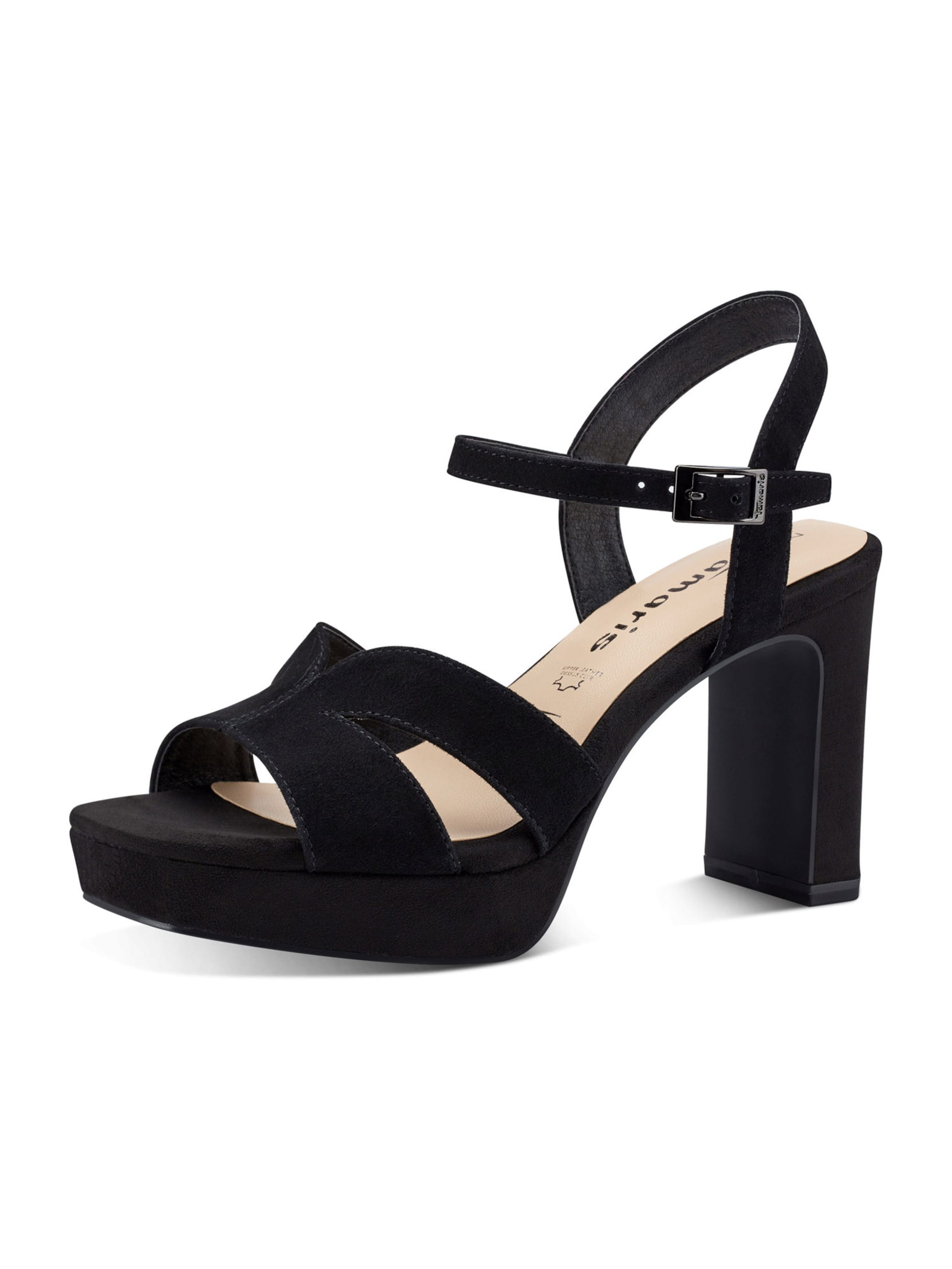 Sandales Tamaris en noir : devant